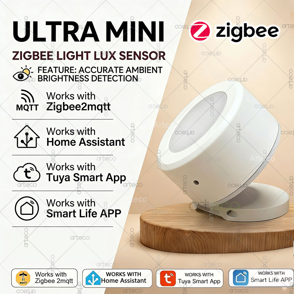 Home Automation Ideas - Sensore di Luce Ultra Mini Zigbee,