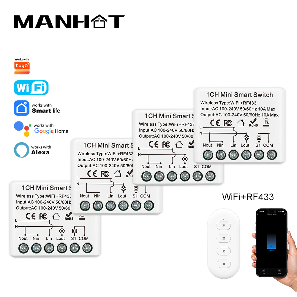 Home Automation Ideas - Mini Interruttore Smart WIFI 10A, Relè