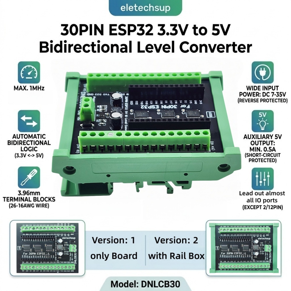 Adattatore per Guida DIN ESP32 - Level Shifter 3.3V recensione e prezzo