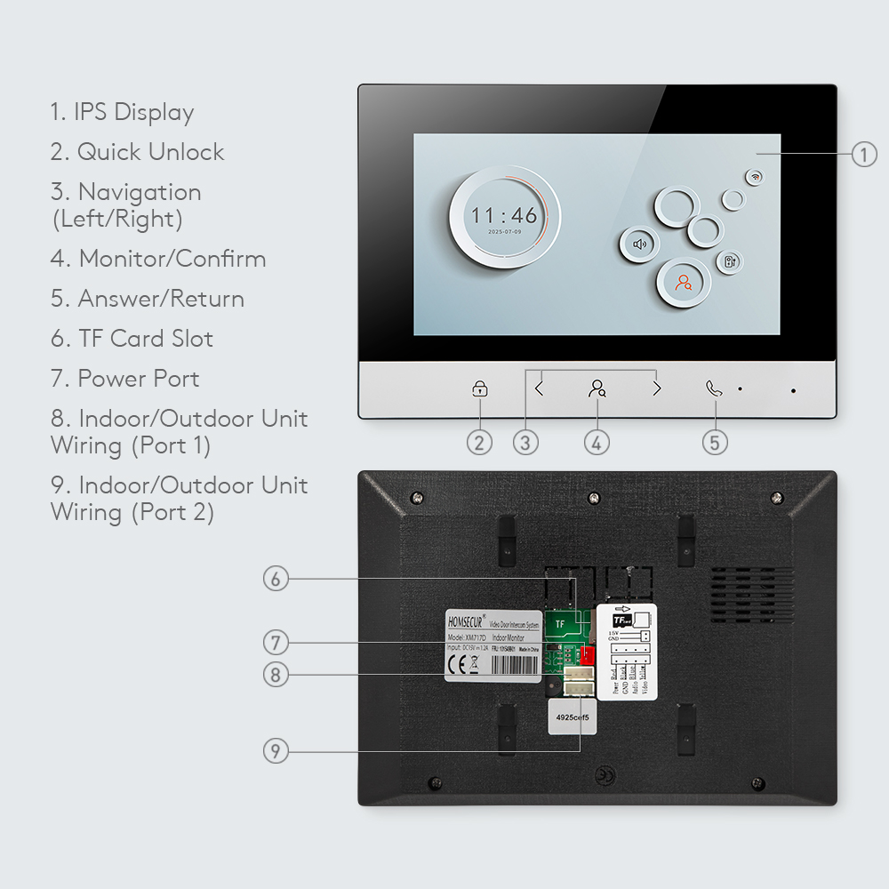 Monitor Interno WIFI Tuya Smar - Smart Doorbell Wired recensione e prezzo